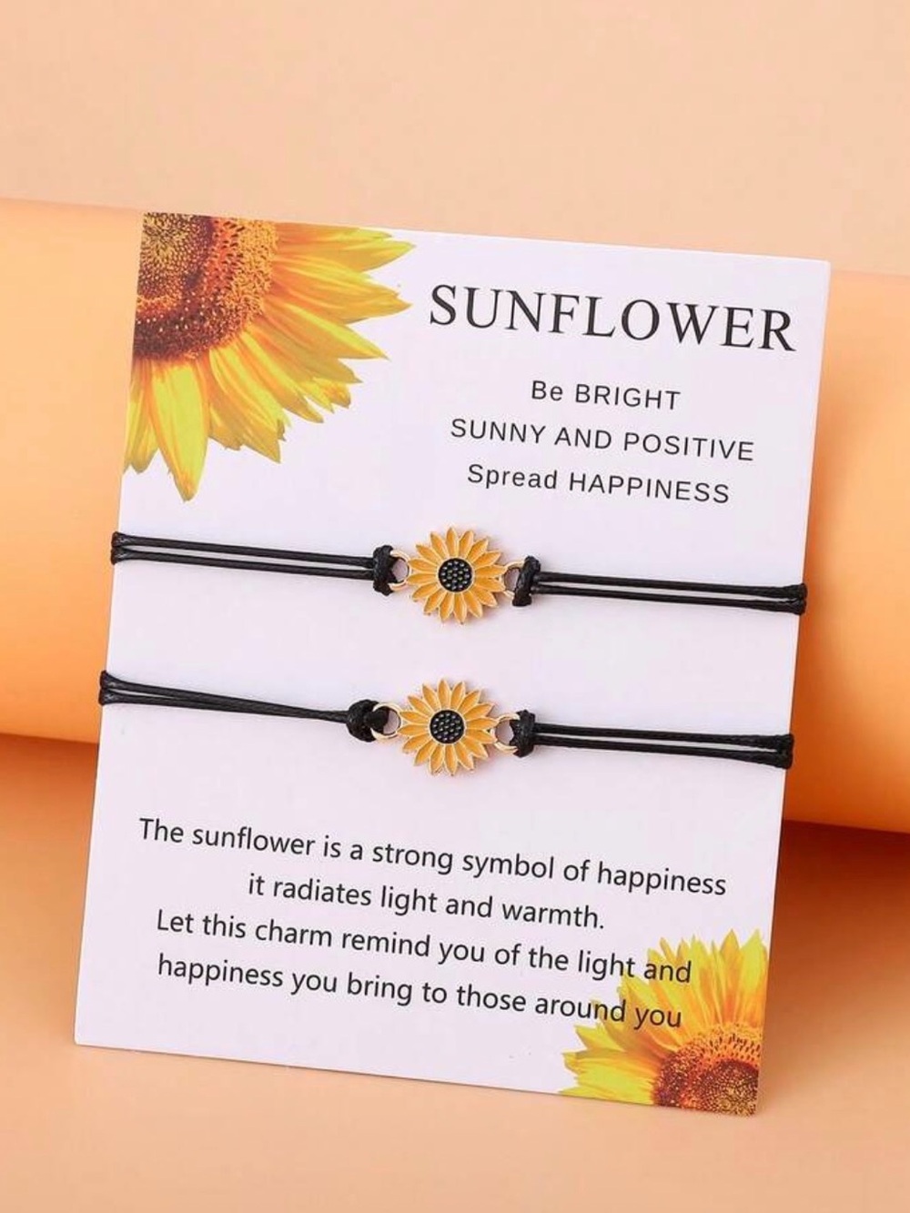 NWT Sunflower Friendship Bracelets Set of 2 🌻 Adjustable Cord Bracelets | BFF